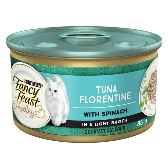 Fancy Feast Medleys Tuna Florentine in a Light Broth, Wet Cat Food 85 g, 85g