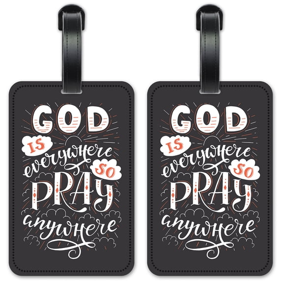 God is Everywhere - Luggage ID Tags / Suitcase Identification Cards - Set of 2
