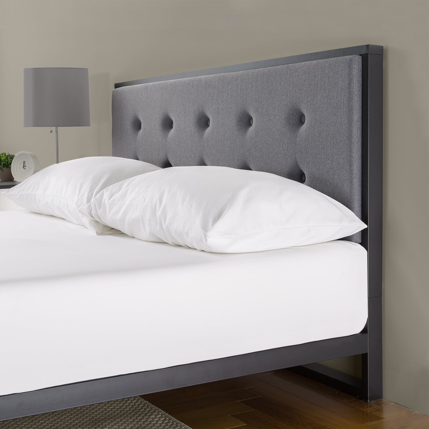 Zinus Trisha 7 Low Profile Platforma Bed Frame With Tufted Low Profile Platforma Bed Frame