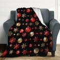 thumbnail image 5 of Ladies Living Room Home Sofa Blanket, Dormitory Office Nap Blanket, Travel Beach Blanket Compatible with Christmas Decorations Snowflakes Red Golden Black, Party Decoration Blanket, 5 of 6