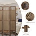 thumbnail image 2 of Fionafurn Room Divider 4 Panel, Wooden Folding Privacy Screens Portable Partition Room Dividers,Brown, 2 of 7