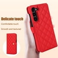 thumbnail image 5 of Compatible with Samsung Galaxy S23 Plus Litchi Texture PU Leather Case with Card Holder Wrist Strap, Wallet Flip Cover for Galaxy S23 Plus Men/Women Crossbody Strap RFID Blocking Kickstand, Red, 5 of 9