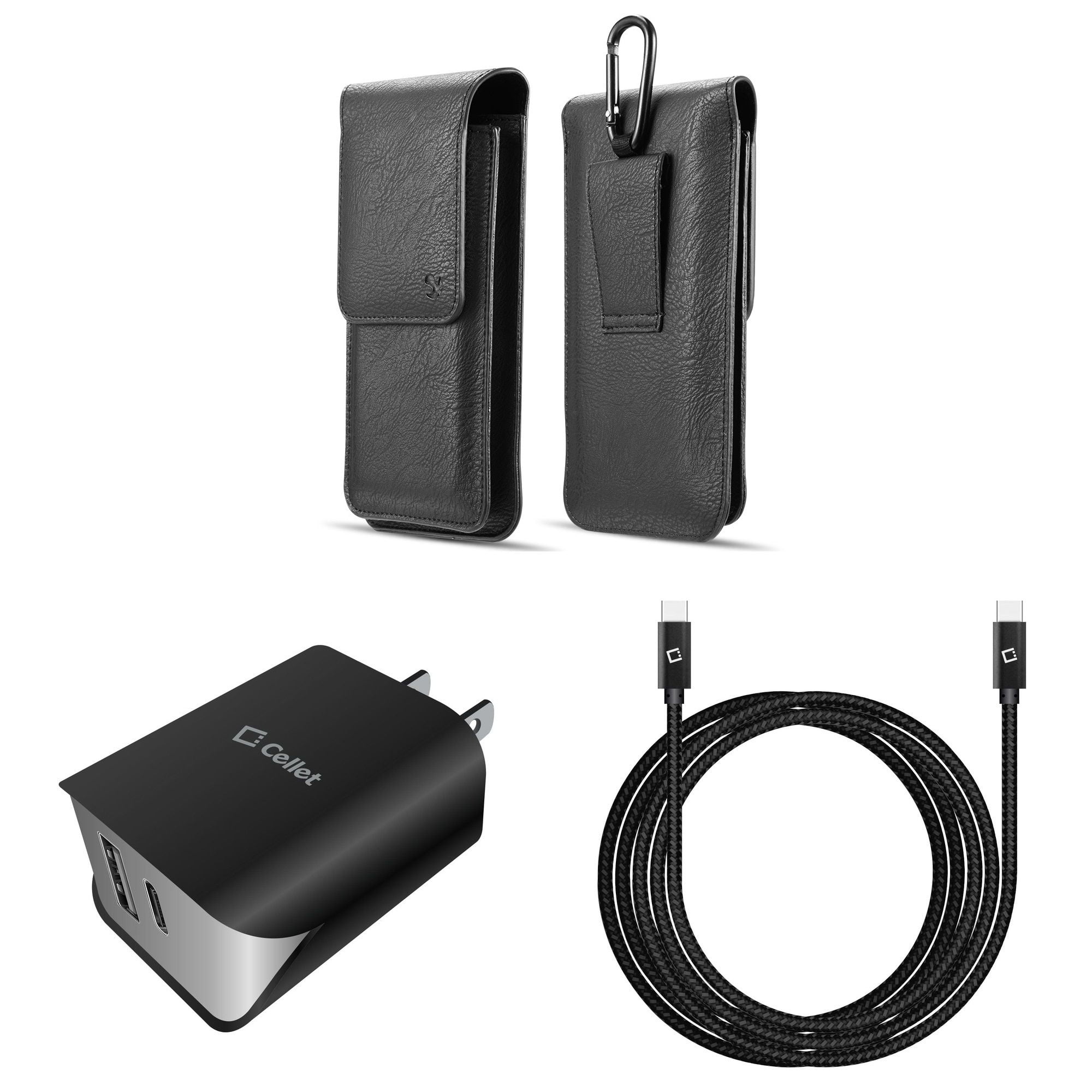 Pouch And Wall Charger Bundle For Nokia G400 5G Vertical Double Belt Pouch And Wall Charger Bundle For Nokia G400 5G Vertical Double Belt