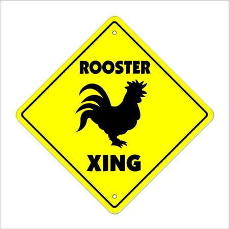 Rooster Crossing Sign Zone Xing chicken farmer farm coop 