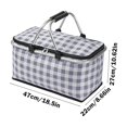 thumbnail image 3 of tzyudk Folding Picnic Basket Large Capacity Outdoor Gift Camping Thermal Bag Handheld Aluminium Foil Thickened Fabric Car Picnic Bag Storage Bag Storage Affordable Useful Black Plastic, 3 of 6