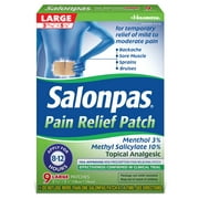 Salonpas Pain Relief Patch, 12-Hour Mild to Moderate Pain Relief, 9 Large Patches