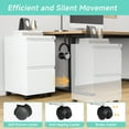 thumbnail image 4 of STANI 2 Drawer File Cabinet on Wheels, Home Office Mobile File Cabinet Under Desk with Lock, 2 Large Drawers for Legal/Letter/A4 Files(Unassembled,White), 4 of 10