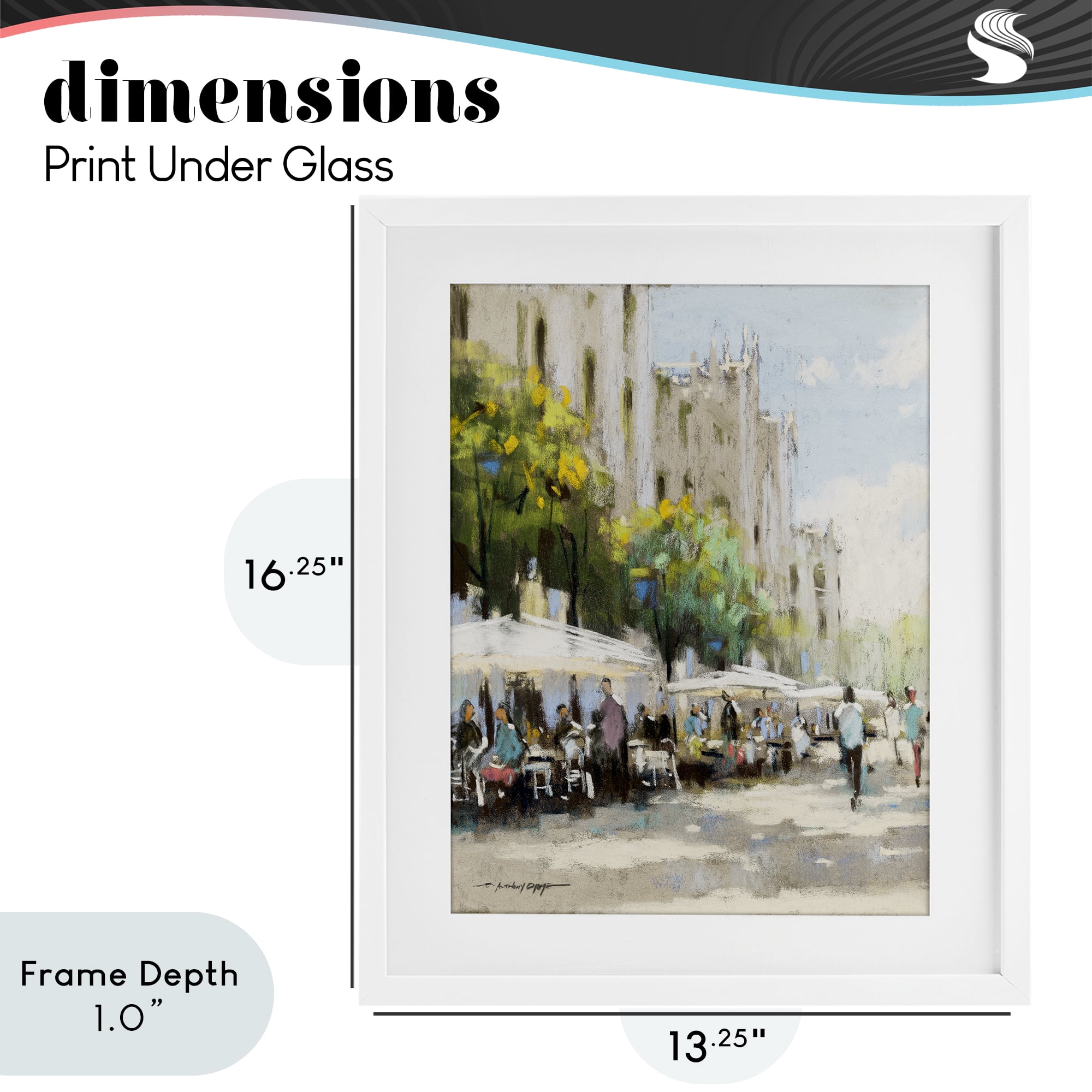 Stupell Industries Street Cafe on Boulevard White Framed Print Under Glass, design by Anthony Orme