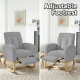 thumbnail image 5 of QinaQin Solid Wood Glider Rocking Chair, Teddy Plush Nursery Rocker with Adjustable Footrest, Storage Pocket and Ottoman, 5 of 5