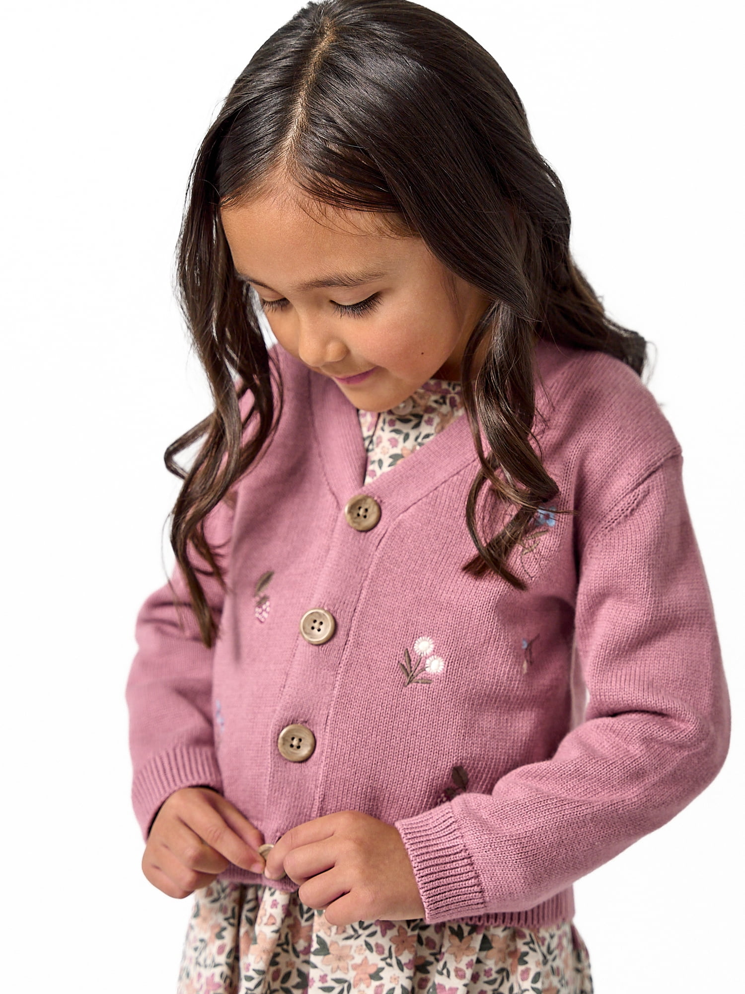 Modren Moments by Gerber Toddler Girl Embroidered Cardigan Sweater, 12 Months - 5T