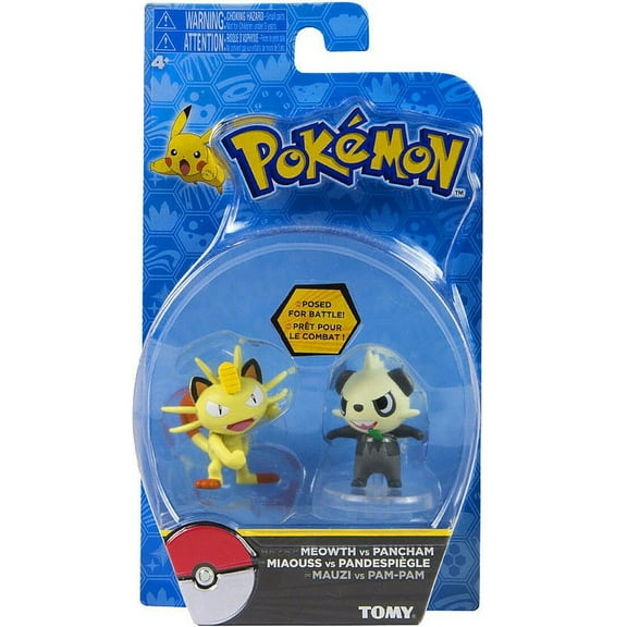 Pokemon Action Pose Meowth & Pancham 2-Inch Mini Figure 2-Pack