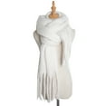 thumbnail image 4 of Clearance! Coifm Scarf for Women Large Scarf Women's Long Blanket Chunky Oversized Winter Fall Warm Scarf Big Scarves Wrap Shawl Scarf for Women Winter Beige, 4 of 11