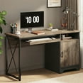 thumbnail image 5 of Bestier Home Office Desk 47" Computer Desk Small PC Table with Keyboard Tray and Storage Cabinet,Wash Gray, 5 of 16