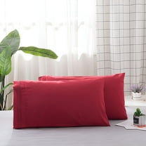 AUQ Set of 2 Pillowcases Burgundy King Size Solid 1000 TC 100% Egyptian Cotton Soft Pillow Covers