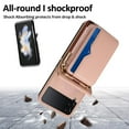 thumbnail image 5 of Allytechgroup Zipper Wallet Phone Case for Samsung Galaxy Z Flip 4, with Stylish Crossbody Strap Cards Slots RFID Blocking Shockproof Protective Luxury Case for Girls Women, Pink, 5 of 8