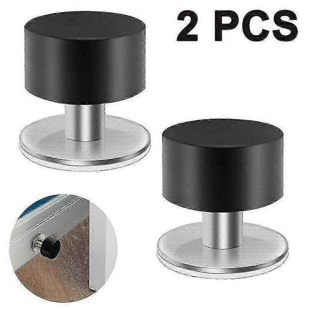 2-pack Self-adhesive Door Stoppers With Rubber Stopper, Door Dent Protection