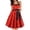 Red, variant on GDREDA Polka Dot Strapless Waist Defining Midi Dress with Elegant Neck Design Blue,S