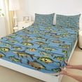 thumbnail image 3 of Manfei Fishing And Hunting Queen Sheet Sets,Rustic Farmhouse Cabin Flat Sheet,Bass Big Fish Queen Fitted Sheet For Teens Boys,Breathable Home Decor,4-Piece, 3 of 7