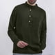 thumbnail image 1 of pstuiky mangas largas para hombre, Camisa de manga larga con cuello alto y botones, holgada, informal, de color liso, a la moda, para hombre Tops de talla grande para hombre xxl, 1 of 6