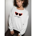 thumbnail image 2 of Retro Red Heart Sunglasses Sweatshirt Women -Image by Shutterstock, Female XX-Large, 2 of 4