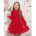 thumbnail image 3 of Arshiner Toddler Tutu Dress Girls Puff Long Sleeve Fall Winter Formal Party Tulle Dresses, 3 of 6