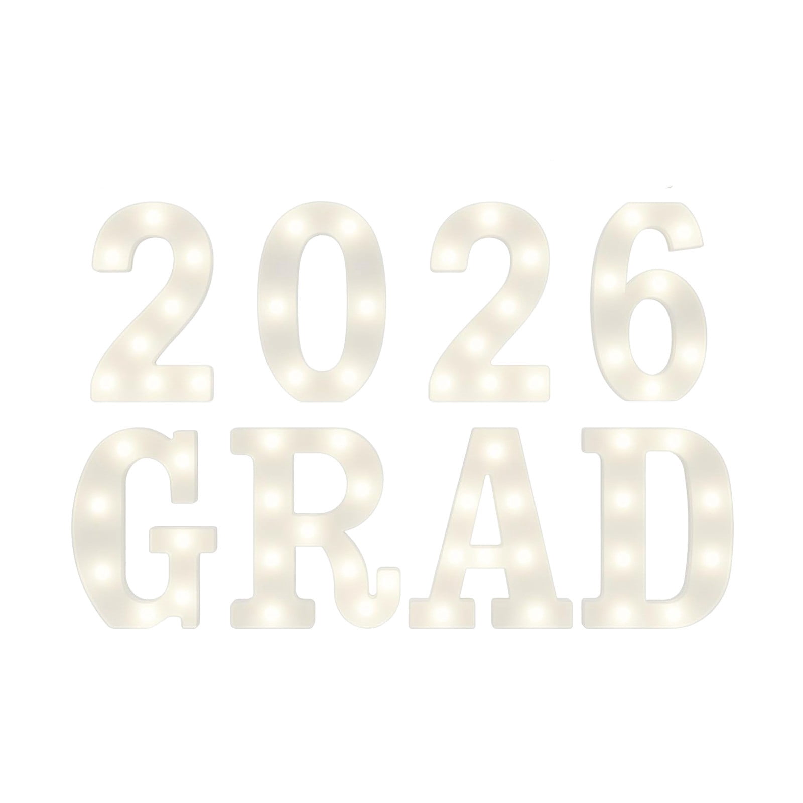 Graduation Decorations LED Marquee Letters 8 Pack,Light Up "GRAD 2026" Sign,Battery Operated (Not Included) Acrylic Letters for High School College Preschool Graduation Party Table Wall Decor