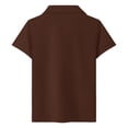 thumbnail image 5 of ZHOGXU Toddler Kids Girls Polo Shirt Solid Color Short Sleeve Lapel Breathable Lightweight Tee Top For Everyday Wear,Brown,5-6 Years, 5 of 7