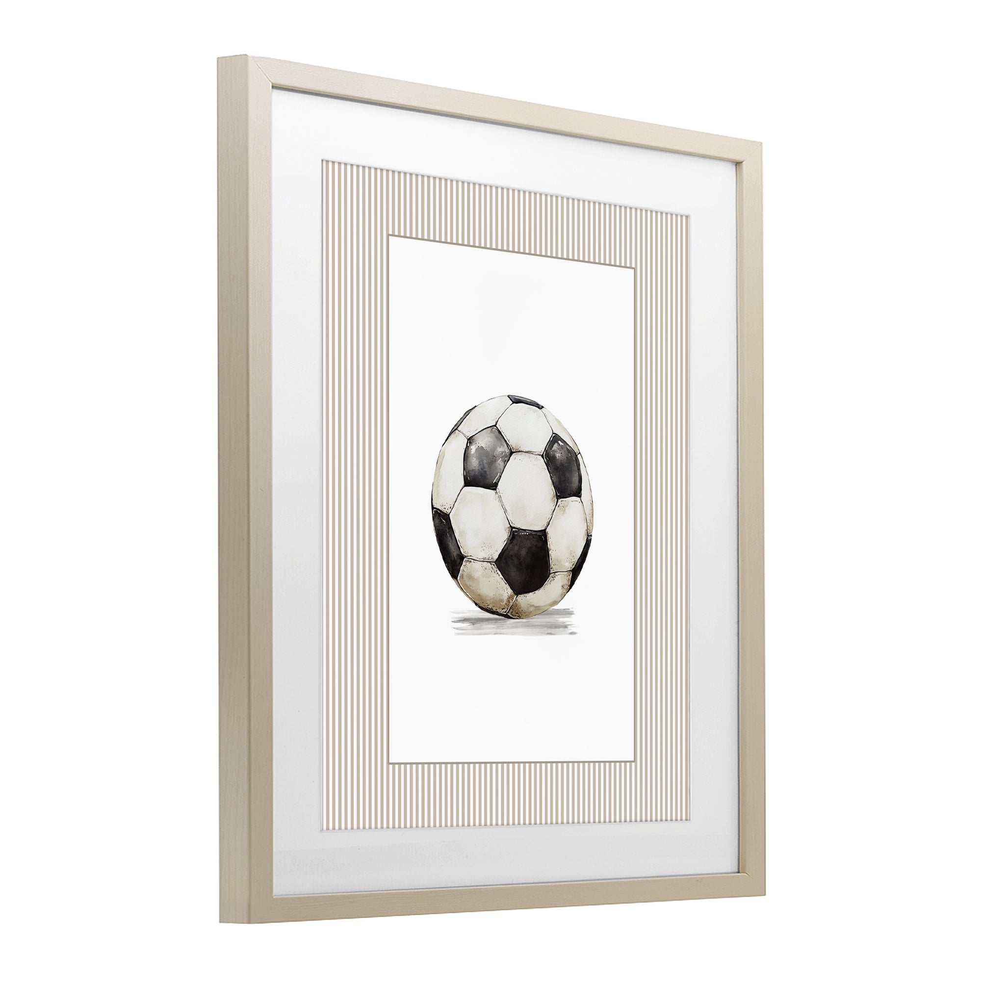 Stupell Industries Vintage Sports Soccer Ball Birch Framed Print Under Glass, design by Christine Simpson Art
