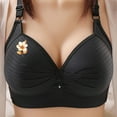 thumbnail image 2 of Plus Size Bras for Women 2025 Breathable Daily Underwear Small Print Bra Black XS-4XL, 2 of 4