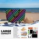 thumbnail image 5 of Fotbe Rainbow Hearts Bolsa de Viaje para Playa - Resistente al Agua, Bolsa Tote de Gran Capacidad y Ligera con 7 Bolsillos para Mujeres y Hombres, 5 of 7