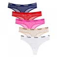 thumbnail image 2 of 3 Pack Women Underwear Seamless Thongs Low Rise Letter Panties Breathable Soft Thongs, 2 of 5