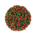 thumbnail image 2 of Verdsylv Floral Topiary Ball, Artificial Floral Topiary Ball, Rose Plant Design for Indoor Outdoor Home Decor, Table Centerpiece, Garden Accent, Decorative Floral Sphere, Garden Sphere Decor, Red, 2 of 8