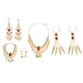 thumbnail image 1 of Conjunto de joyas para danza del vientre, collar con borlas de diamantes de imitación, pendientes, cadenas para la nariz, fiesta si jinwen Collar de danza del vientre, 1 of 8