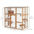thumbnail image 3 of PawHut Catio Outdoor Cat House Wooden Cat Enclosure w/ Bridge, Resting Box, 3 of 10