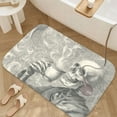 thumbnail image 3 of 1pc Skeleton Drinking Coffee Absorbent Non-Slip Bathroom Thickened Flannel Rug Decor,Soft,Quick Drying,Suitable For Indoor/outdoor Use,Bathrooms,Bedrooms,Kitchens,Terrace,Laundry Rooms,16"x24", 3 of 9