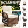 thumbnail image 3 of Patio Table and Chairs Set, Segmart 3pcs Rattan Patio Conversation Set with Swivel Rocking Chairs, Coffee Table, Porch Deck Balcony Furniture for Outdoor, with Beige Cushions, 3 of 9