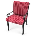 thumbnail image 3 of Jordan Manufacturing 43" x 20" Palisade Guava Red Stripe Rectangular Outdoor Chair Cushion with Ties and Hanger Loop, 3 of 12