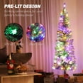 thumbnail image 3 of HOMCOM 6 ft Pencil Christmas Tree, Pre-Lit Xmas Tree w/ Dual Color Lights, 3 of 9
