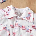 thumbnail image 5 of Toddler Boy Clothing Sets 4th of July Baby Boy Outfit Cute American Flag Print Button Down Shirt & Red Shorts 2-Piece Outfit, 5 of 7
