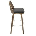 thumbnail image 5 of Trilogy Mid-Century Modern Barstool in Walnut and Brown Faux Leather by LumiSource - Set of 2, 5 of 8