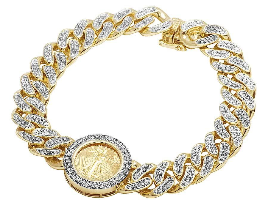 Jewelry Unlimited 24K Yellow Gold Lady Liberty Coin 12MM Genuine