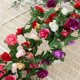 thumbnail image 2 of Ratán de peonía artificial al por mayor de ratán de flores decorativas en el ático de la casa de familia, tubería de agua de aire acondicionado enrollando una pequeña enredadera de rosas (3 peonías de otoño-rosa roja) ER, 2 of 4
