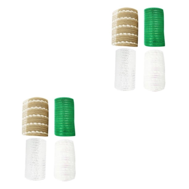 Inteprter 5 rollos de cinta de malla decorativa de 6 x 10 yardas de lámina metálica para coronas de Halloween, 4 piezas tipo 3 4 piezas Tipo 3 2Conjunto