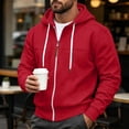 thumbnail image 5 of Zysthvn Workout Mens Winter Hoodies Full Zip Casual Sweatshirts for Men Hooded Drawstring Long Sleeve Solid Basic, 5 of 7
