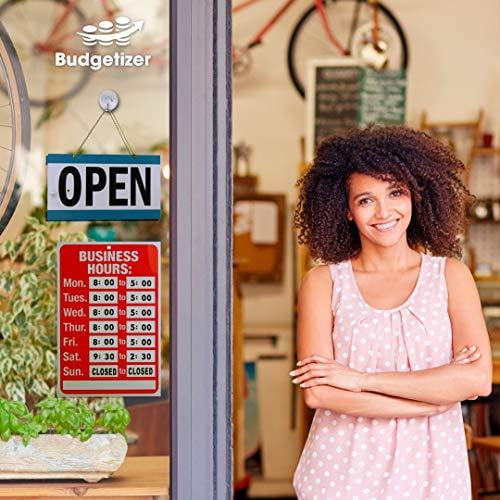 Bundle of Office Hours Sign Will Return Clock with Suction Cups for Door Window Businesses Stores Restaurants Bars Retail Barbershop Salon Shops Business Hour Open Closed Sign