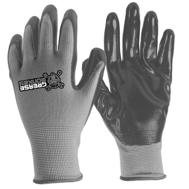 Grease Monkey 7011636 Nitrile Waterproof Dipped Gloves, Gray Extra