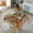 thumbnail image 5 of Thanksgiving Pumpkins Squirrel Square/Round Tablecloths 52x52,Farmhouse Buffalo Bird Leaf Table Cloth Table Cover Indoor/Outdoor Tabletop Decor for Wedding Holiday Party Dinner Baby Shower, 5 of 7