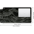 thumbnail image 2 of Mousepad, Gaming Mouse Pad, XXL Large Desk Mat, Big Rubber Base Mouse Mat with Stitched Edges, Computer Keyboard Desk Pad for Work, Game, Office, Home - Black Wave of Kanagawa, 2 of 8