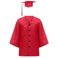 thumbnail image 3 of CHENge Kids Graduation Gown and Cap Set, Unisex Solid Color Button Front Graduation Robe with Tassel Mortarboard, Toddler Preschool Graduation Outfit for Boys Girls Graduation Ceremony Photo, 3 of 9