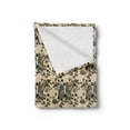thumbnail image 2 of Gothic Soft Flannel Fleece Throw Blanket, Chest Bones Ribcage Flowers Butterflies Autumn, Cozy Plush for Indoor and Outdoor Use, 60" x 80", Pale Mustard Dark Tan, by Ambesonne, 2 of 5